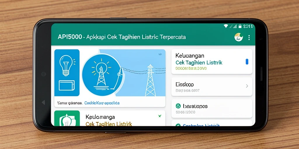 Tampilan antarmuka aplikasi Cek Tagihan Listrik API5000.