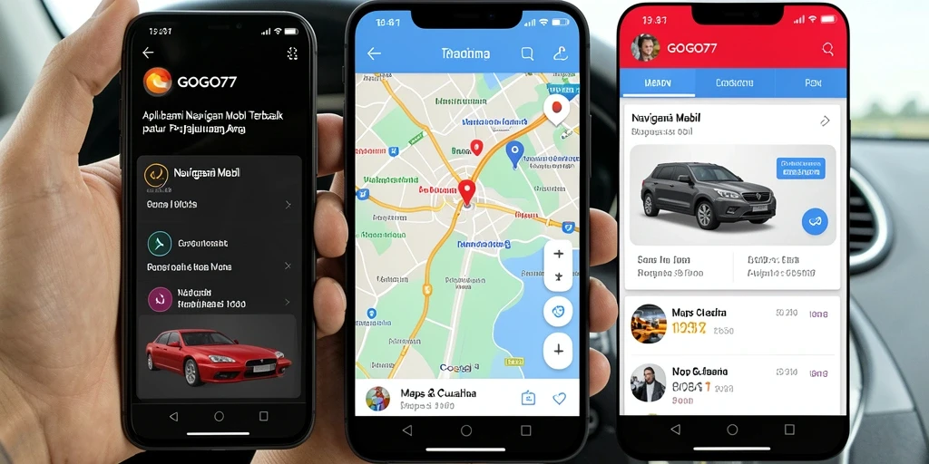 Antarmuka GOGO77 dengan fitur Navigasi Mobil yang sederhana dan efektif.