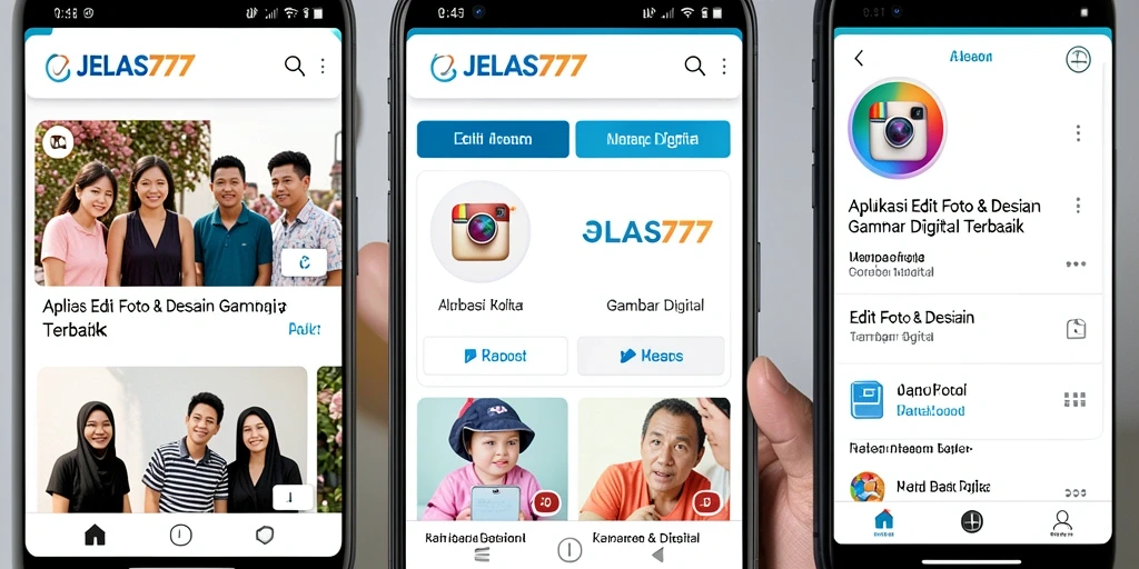 Tampilan intuitif dan fitur lengkap JELAS777 untuk pengeditan foto.