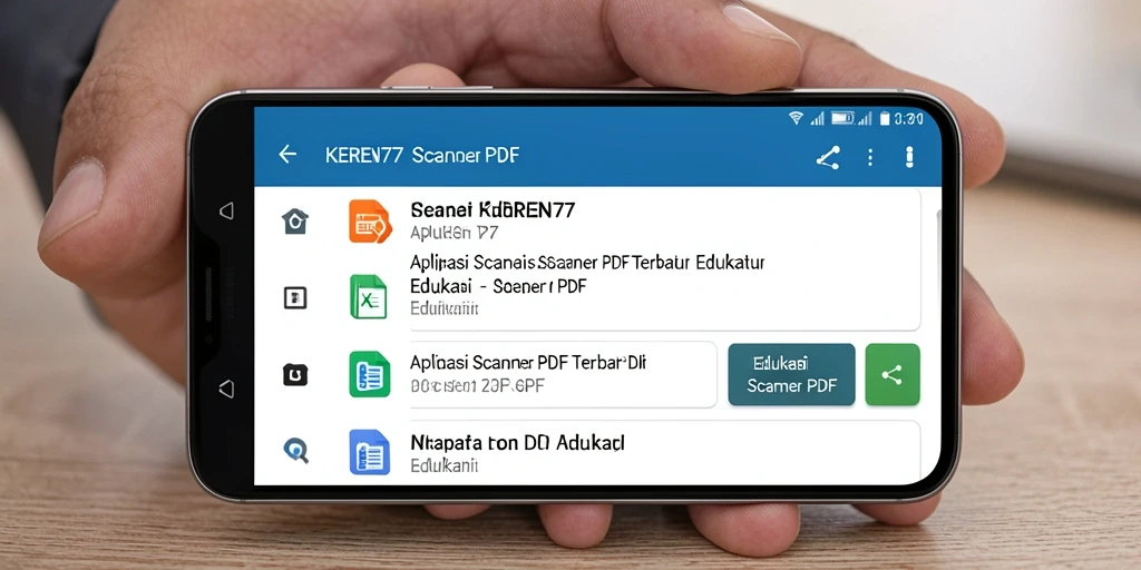 Antarmuka KEREN77 menampilkan fungsi Scanner PDF yang mudah digunakan.