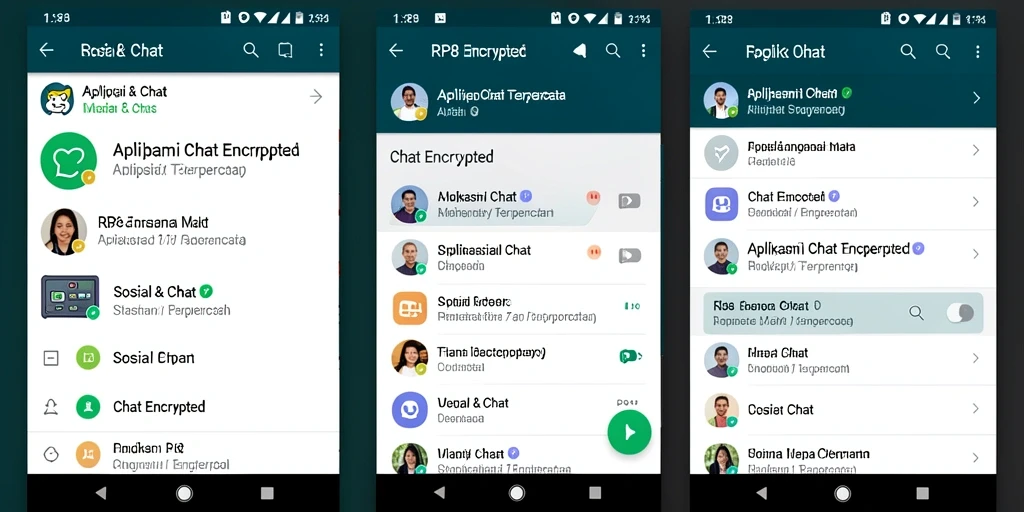 Antarmuka pengguna RP8 yang sederhana dan aman untuk Chat Encrypted.