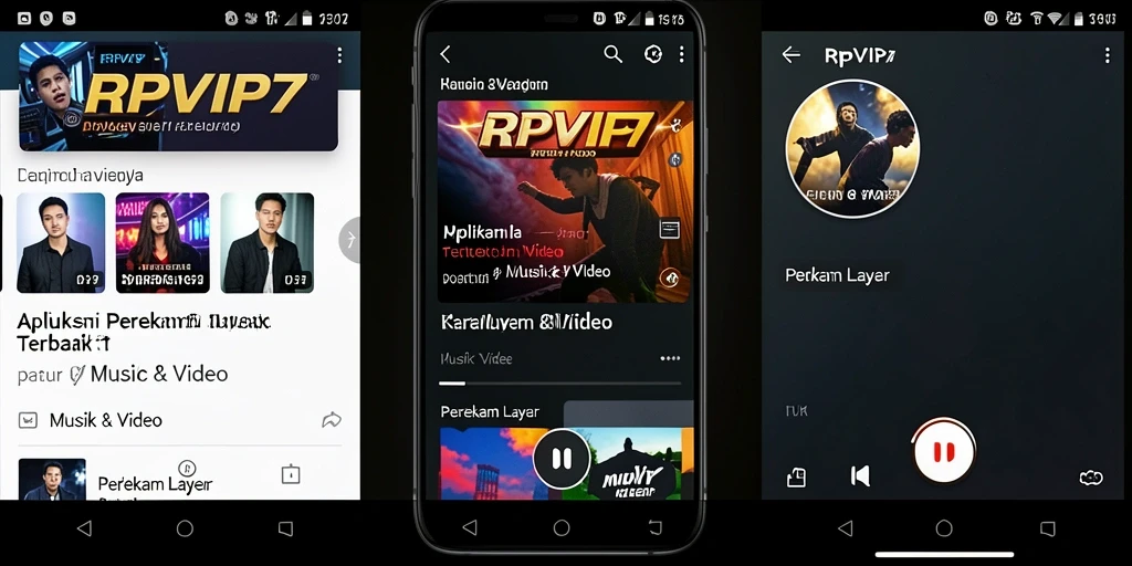 Antarmuka aplikasi RPVIP7 yang intuitif saat merekam layar.