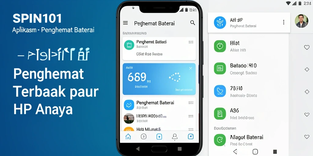 Tampilan antarmuka aplikasi SPIN101 untuk penghematan baterai yang mudah digunakan.